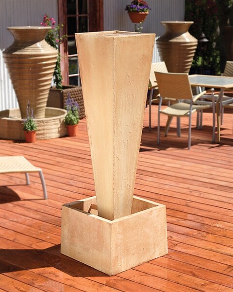Fountain Spire Contemporary Modern Compact Stone Sculptural Decor